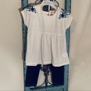 Indigo Soul Kids 2pc Set, white top/blue l…